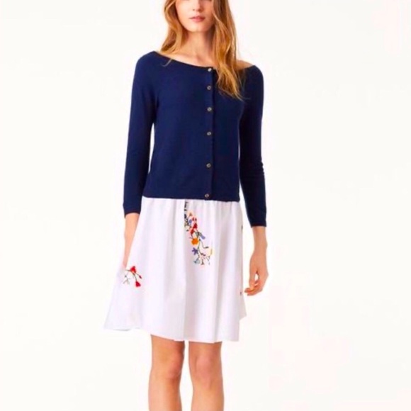 TORY BURCH Cassie Delphi Embroidered Skirt - Picture 7 of 14